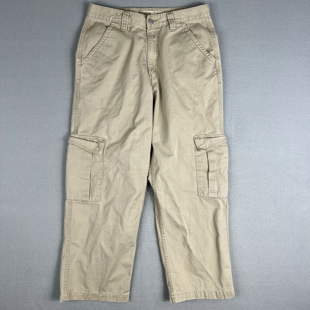 VTG Levis Silver Tab Khaki Cargo‎ Pants FIt 32x27 Relaxed Y2K Skater Baggy Loose